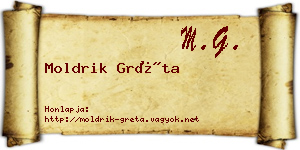 Moldrik Gréta névjegykártya
